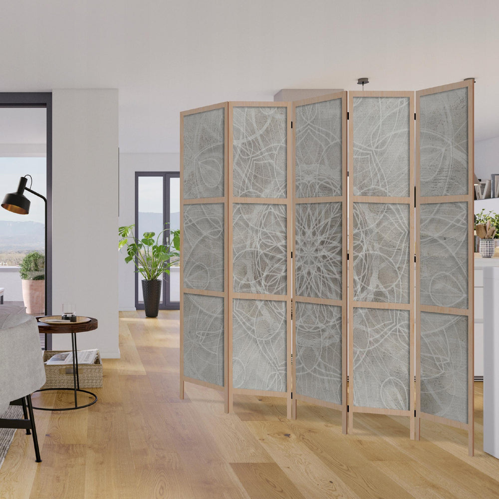 Aizslietnis "Pelēkā Mandala" – Dekoratīvs Telpas Dalītājs L-ART