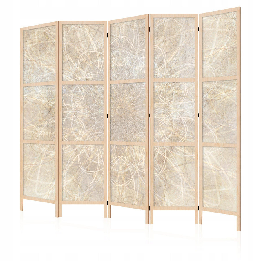 Dekoratīvs vienpusējs japāņu aizslietnis 225x172, Ģeometriskais mandalas raksts siltos toņos L-ART