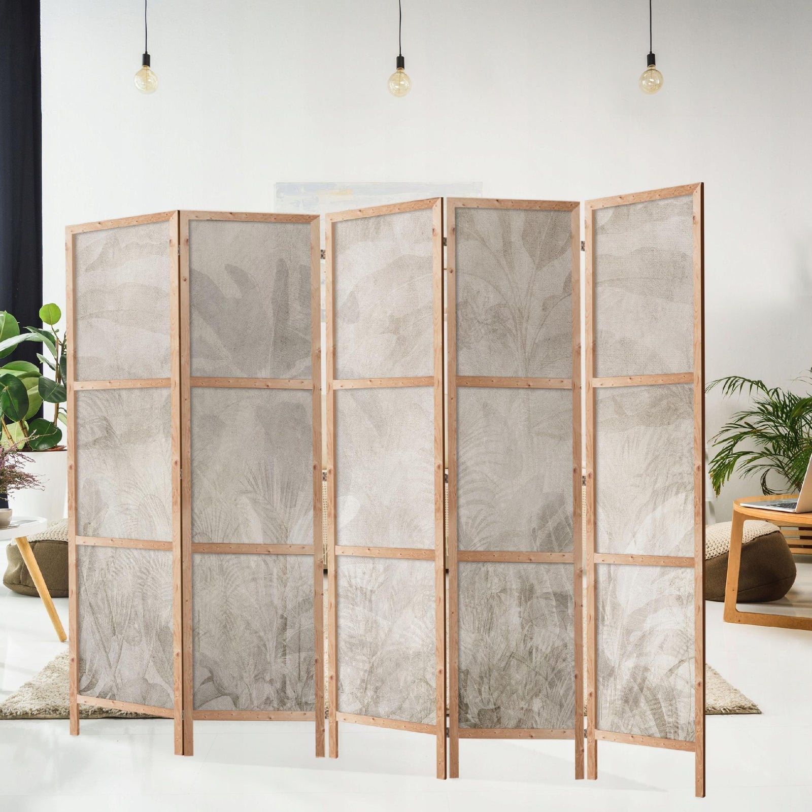 Dekoratīvs vienpusējs japāņu aizslietnis 225x172 Palmu lapas krēmkrāsā L-ART