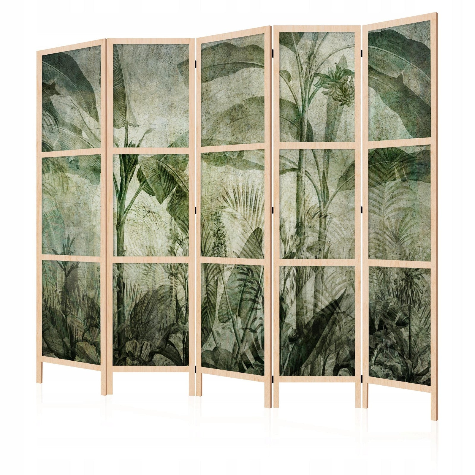 Dekoratīvs koka aizslietnis ar zaļu botānisko apdruku L-ART
