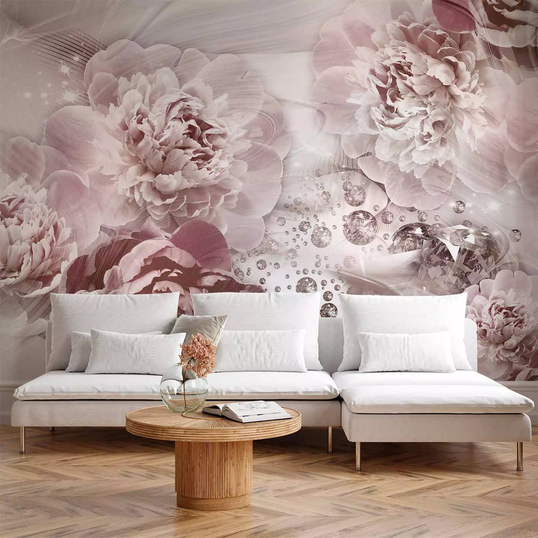 Fototapetes ar lilijām - Kompozīcija ar peonijām rozā krāsā, 134549