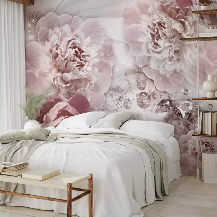 Fototapetes ar lilijām - Kompozīcija ar peonijām rozā krāsā, 134549