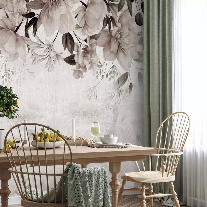 Fototapetes ar ziediem - Smaržīgi sapņi, pelēkā, 143180