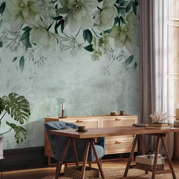 Valokuvatapetti kukkien kanssa - Tuoksuvat unelmat, vihreä , 143179