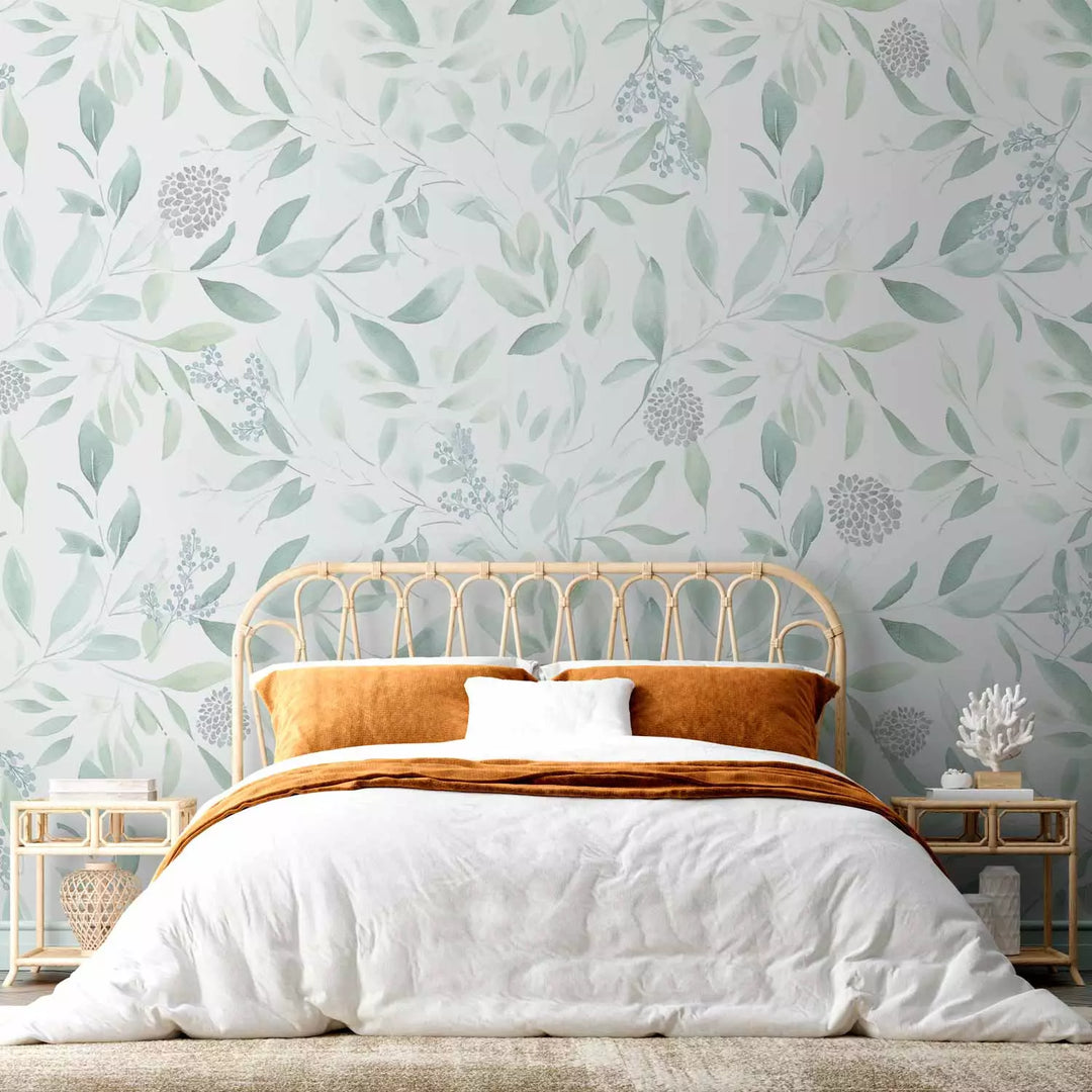 Fototapetes - Zaļās lapas vijas vieglā vējā, 151286