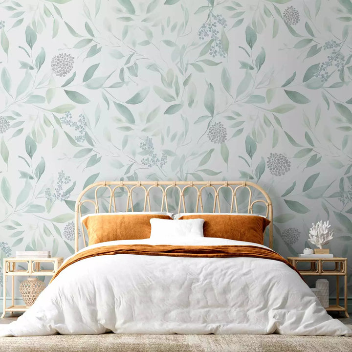 Fototapetes - Zaļās lapas vijas vieglā vējā, 151286