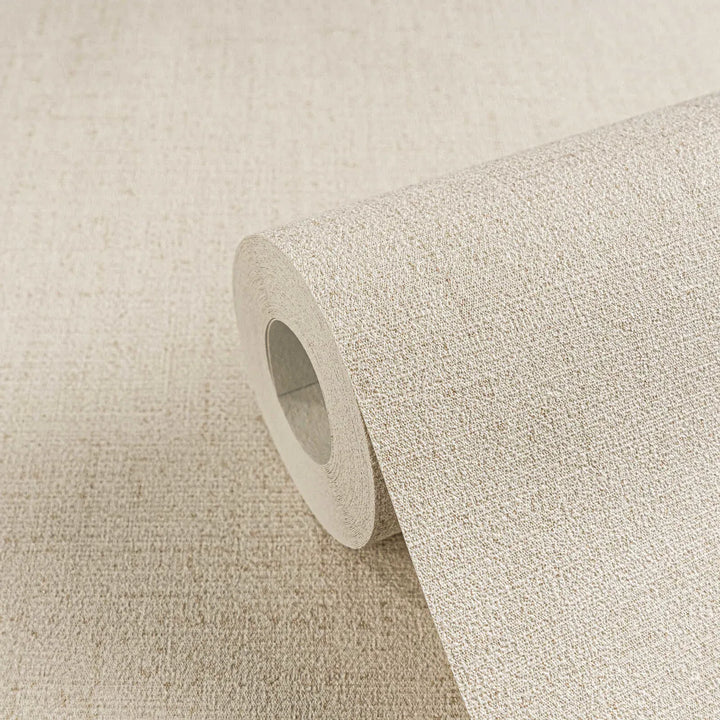 Delikātas vienkrāsainas tapetes ar elegantu, mirdzošu tekstila izskatu siltā, krēmkrāsā tonī | 3010207 AS Creation