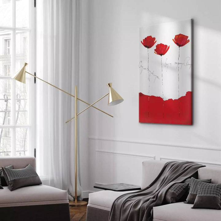 Canva with flowers - Poppies with inscriptions, 162323