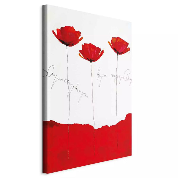 Canva with flowers - Poppies with inscriptions, 162323