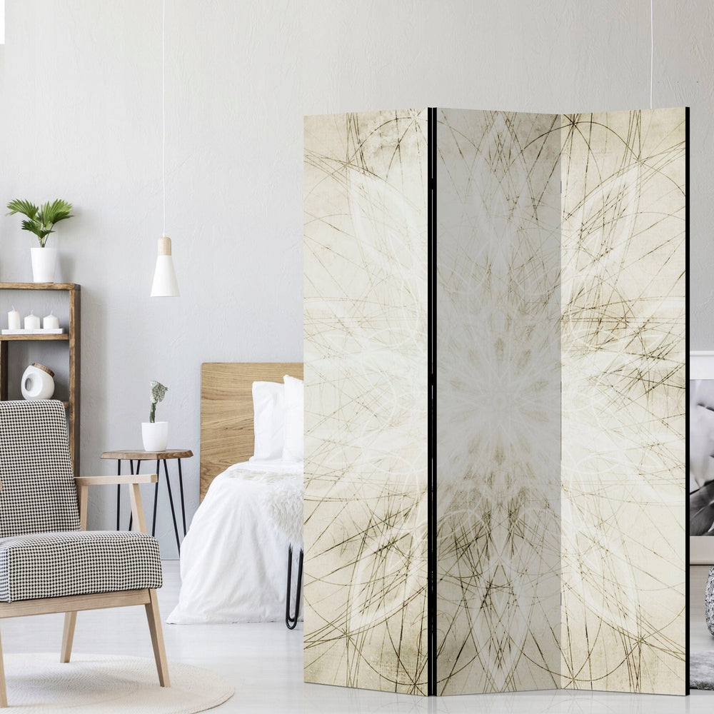 Divpusējs aizslietnis, 135x172, Ģeometriska mandala (krēmkrāsa) L-ART