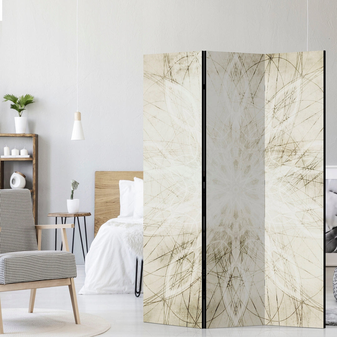 Divpusējs aizslietnis, 135x172, Ģeometriska mandala (krēmkrāsa) L-ART