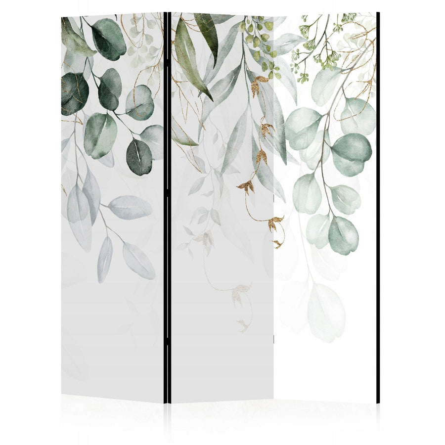Divpusējs aizslietnis, 135x172, zaļas lapas uz balta fona L-ART
