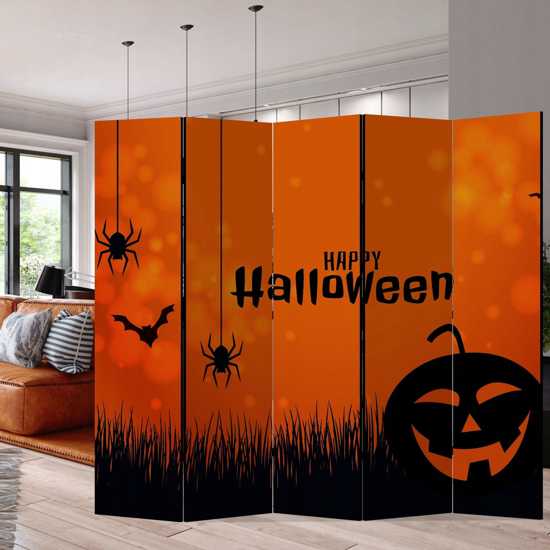 Divpusējs aizslietnis, 225x172, Klasisks Helovīna stils ar izteiksmīgiem kontrastiem un svētku sveicienu L-ART