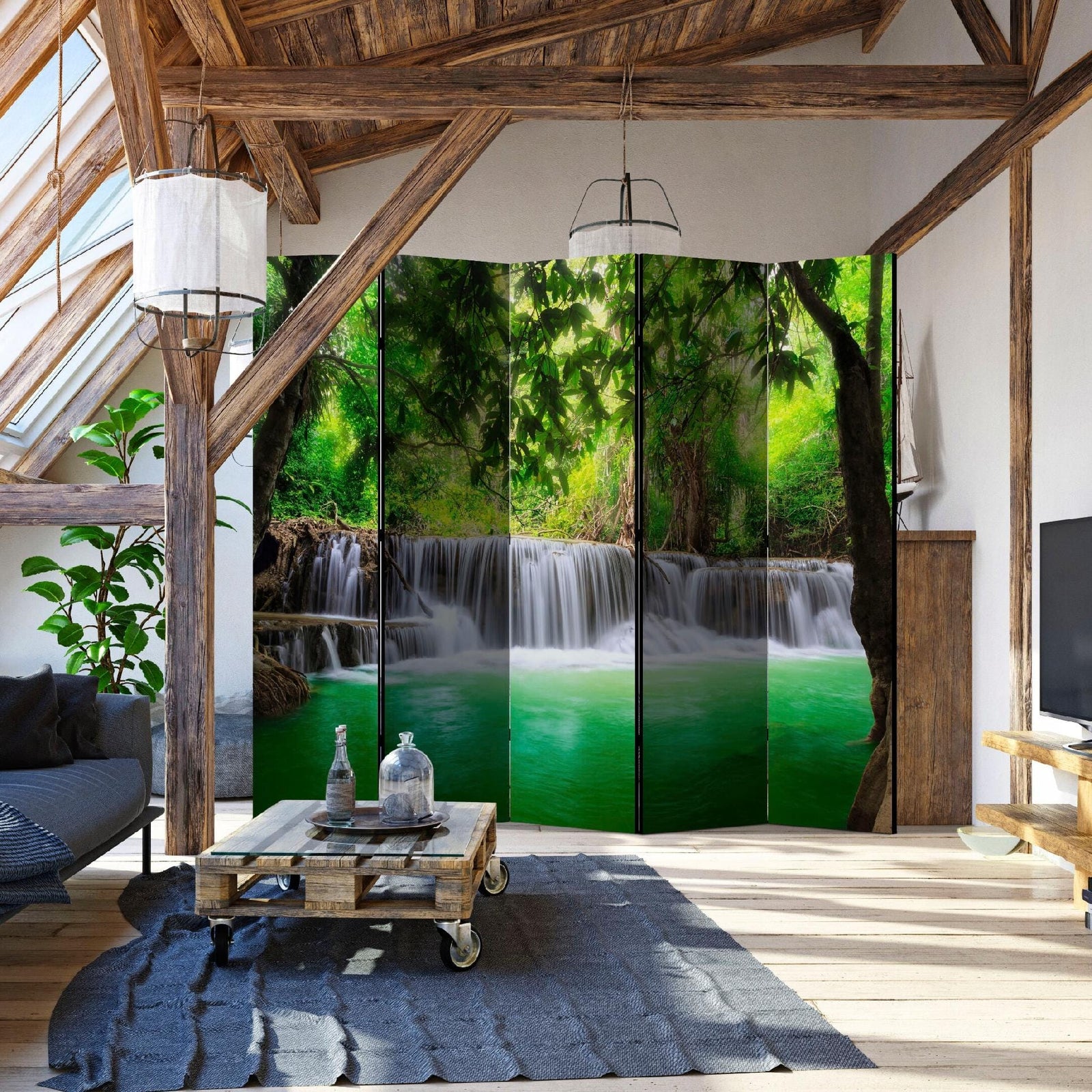 Divpusējs aizslietnis, 225x172, Meža ūdenskritums L-ART