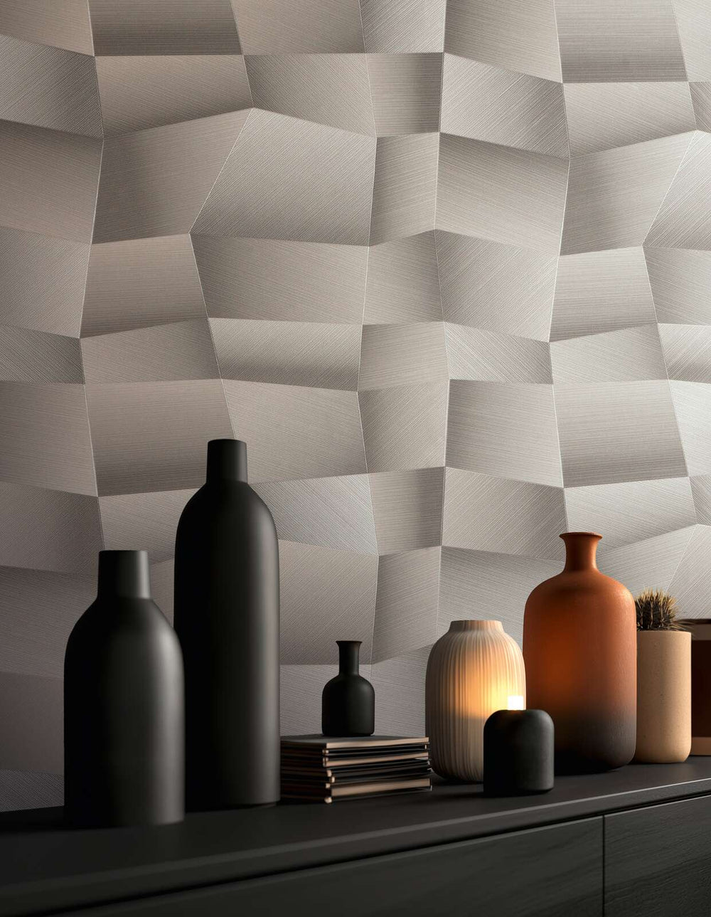 Dizaina tapetes ar 3D faktūru - pelēkas - 3012644 AS Creation