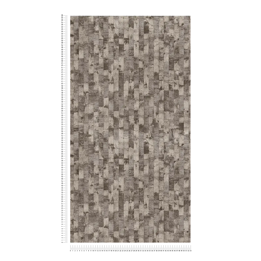 Dizaina tapetes ar modernu ķieģeļu un paneļu tekstūru - brūna, bēša AS Creation