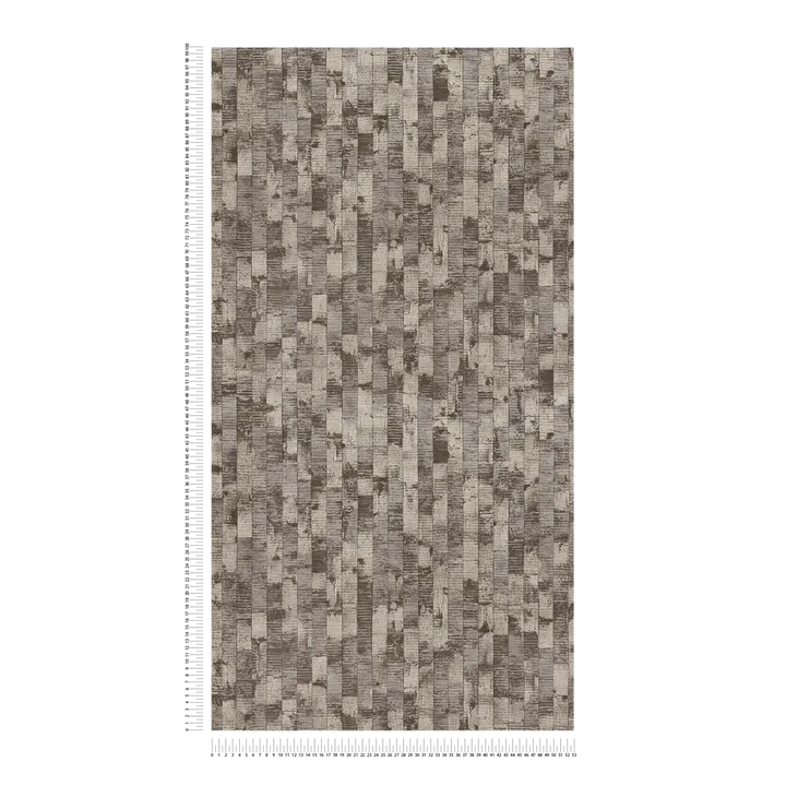 Dizaina tapetes ar modernu ķieģeļu un paneļu tekstūru - brūna, bēša AS Creation