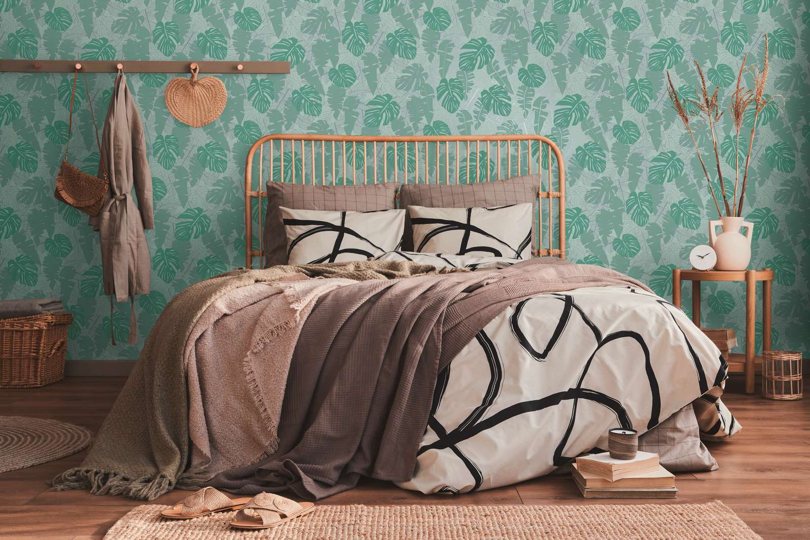 Džungļu tapetes ar banānu lapām:  zaļā krāsā, 389055 AS Creation