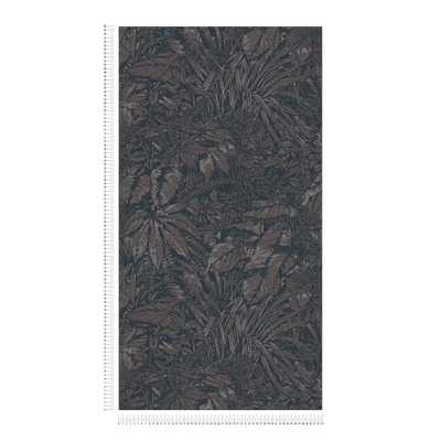 Džungļu tapetes ar vieglu tekstūru melnā krāsā, 1404525 AS Creation