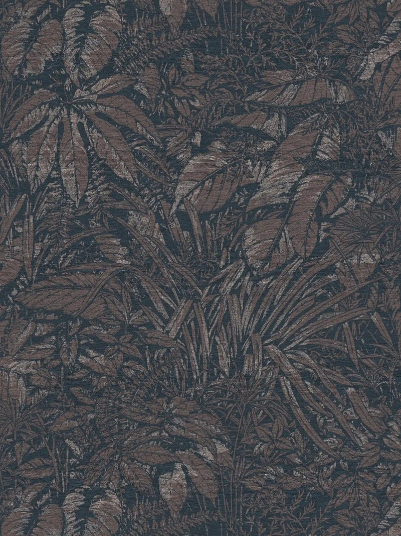Džungļu tapetes ar vieglu tekstūru melnā krāsā, 1404525 AS Creation