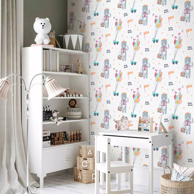 Wallpaper for children's room - Friend bear, 142742, (0.5x10m)