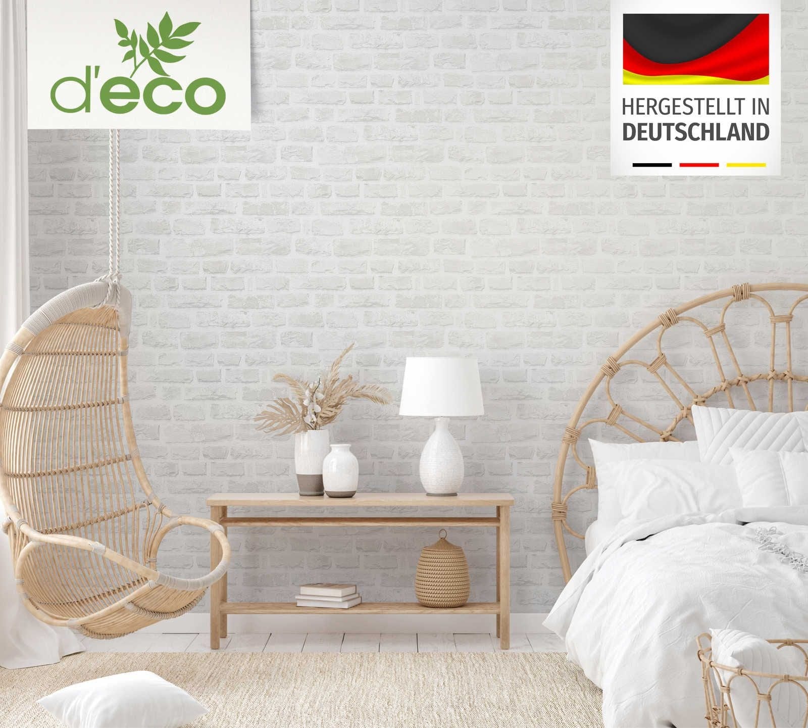 Ekoloģiskas tapetes ar dabīgā akmens rakstu gaiši pelēkā krāsā, 386372 AS Creation