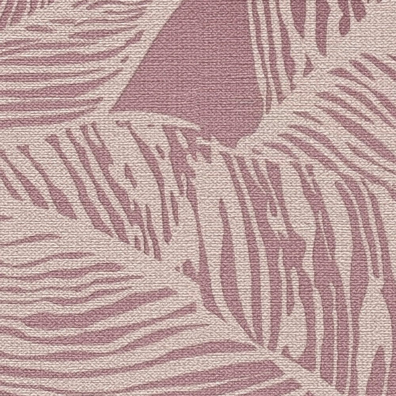 Ekoloģiskas tapetes ar lapas rakstu, bez PVC: rozā, krēmā, 1363112 AS Creation