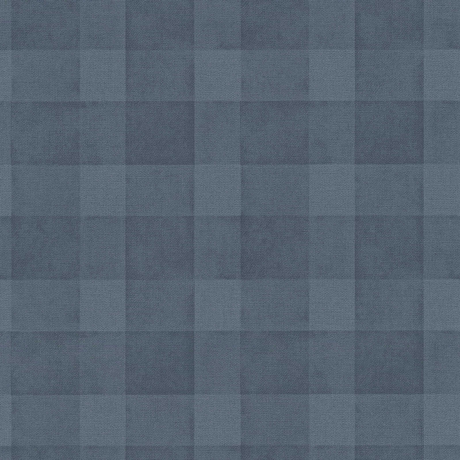 Ekoloģiskas tapetes ar rūtainu rakstu, bez PVC: tumši zilas, 386642 AS Creation
