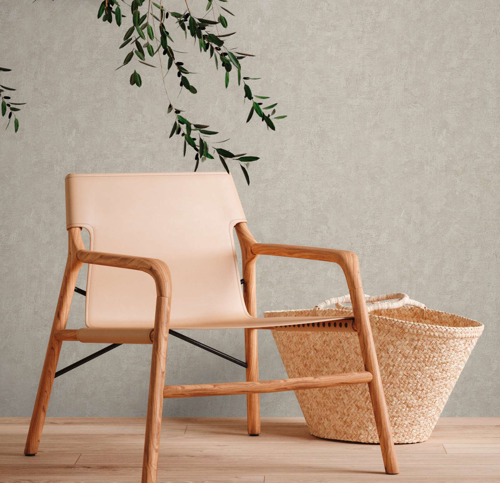 Ekoloģiskas tapetes bez PVC ar teksturētu izskatu: bēšā, 38639 AS Creation