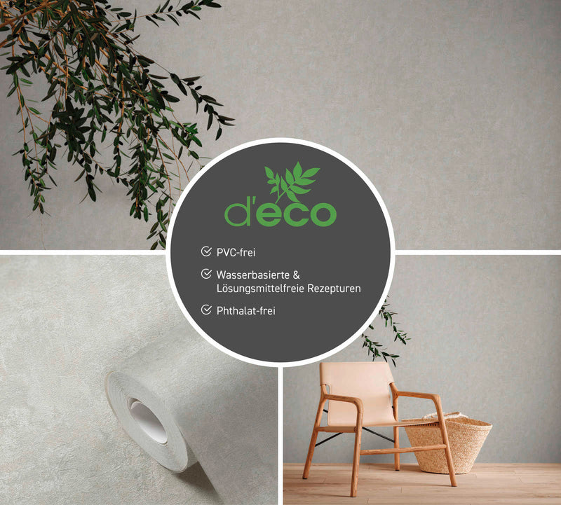 Eco-friendly wallpaper without PVC with a textured look: grey, 1362531 AS Creation
