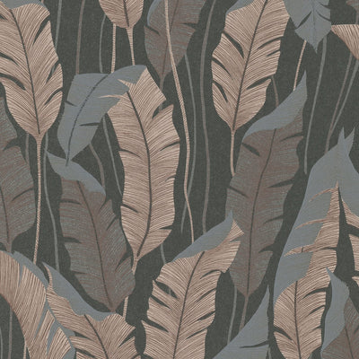 Ecological wallpapers in brown shades with leaves - 3744317, Without PVC Tapetenshop.lv