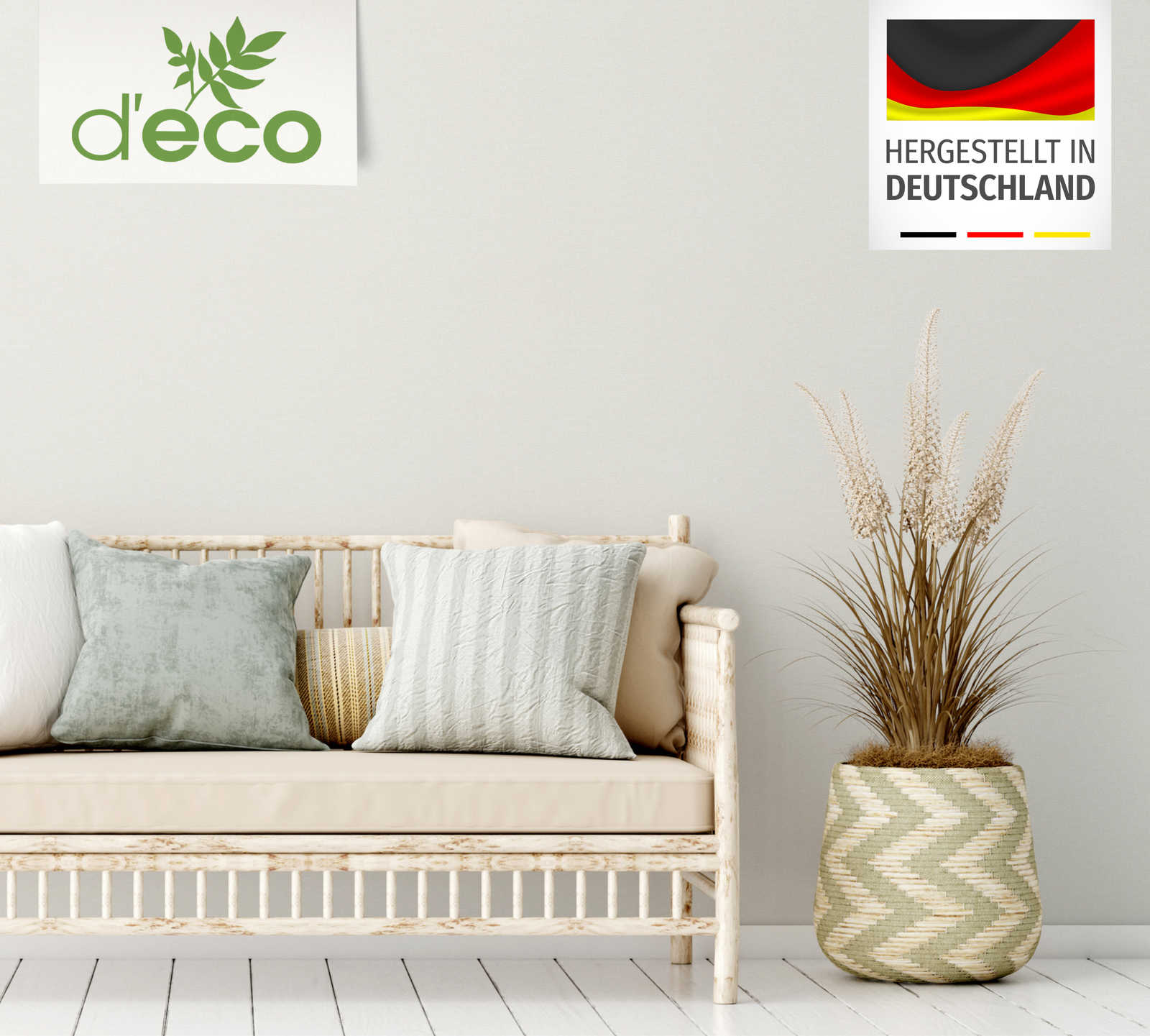 Ekoloģiskas vienkrāsainas tapetes, bez PVC: baltā krāsā - 386664 AS Creation