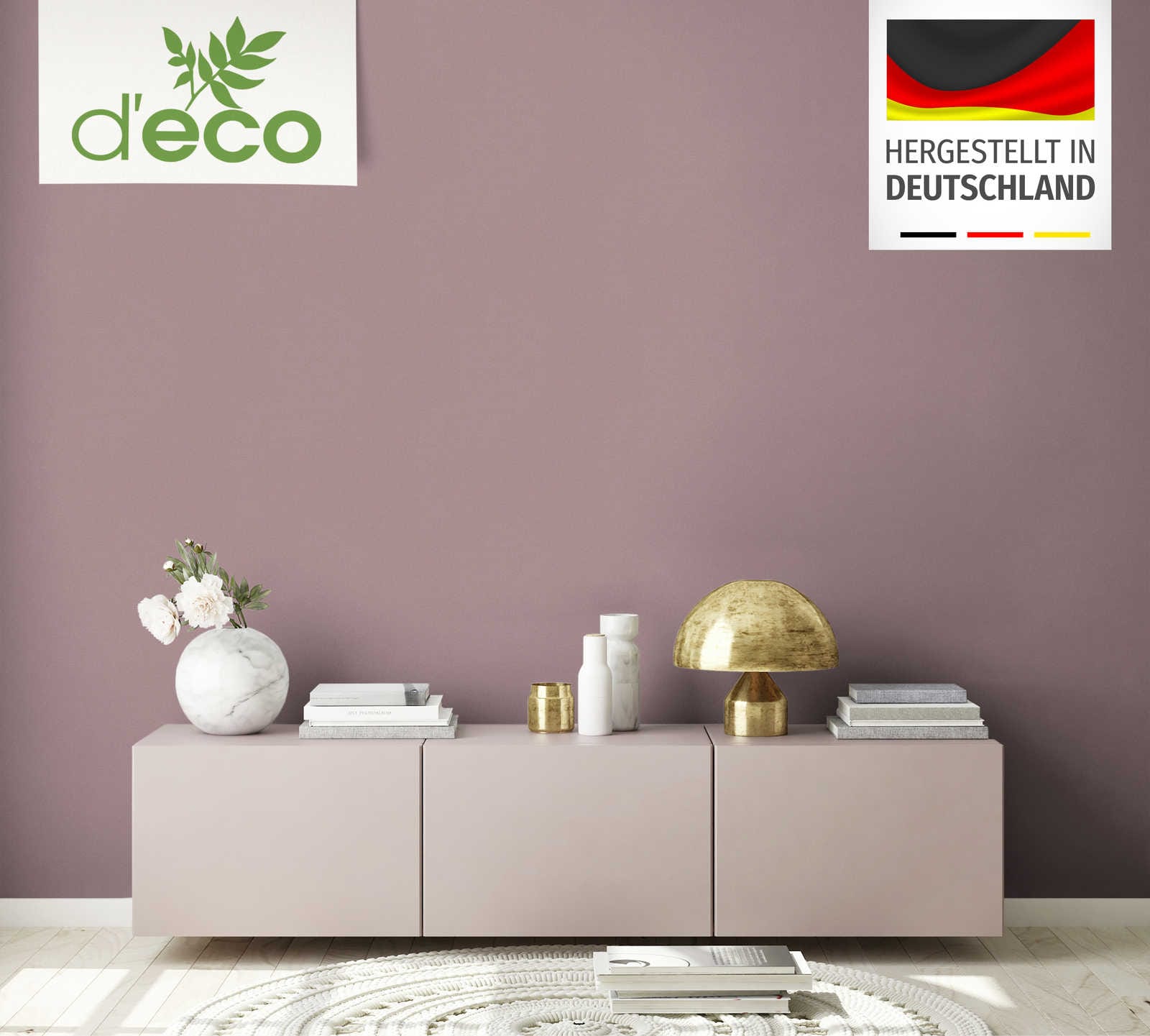 Ekoloģiskas vienkrāsainas tapetes, bez PVC: violetā krāsā - 386667 AS Creation