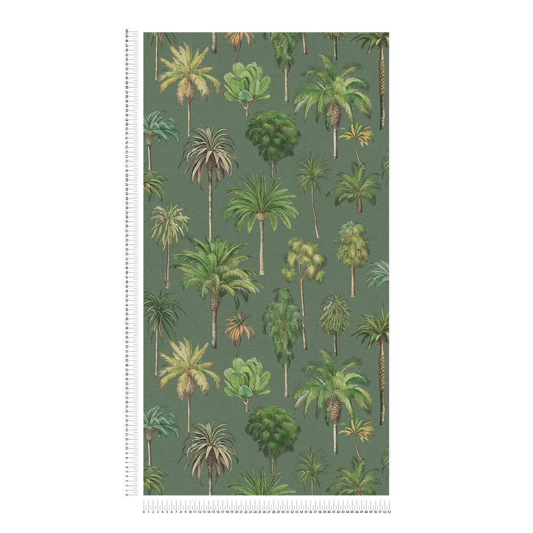 Eksotiskas  tapetes ar tropu palmu kokiem, tumši zaļas - 3012240 AS Creation