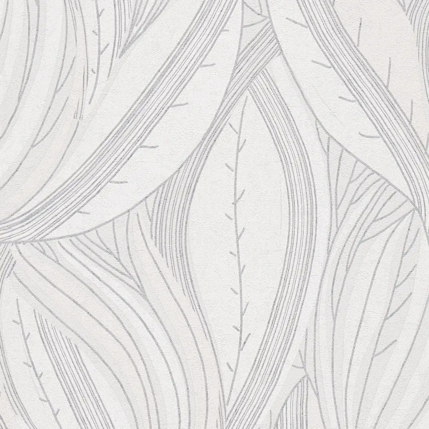 Ekstravagantas tapetes ar dinamisku lapu dizainu pelēkā krāsā - 786555 AS Creation