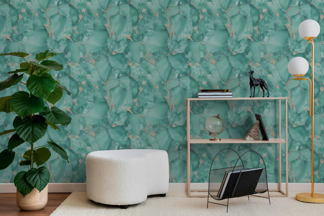 Elegantas marmora izskata tapetes ar zelta akcentiem - 3012201 AS Creation