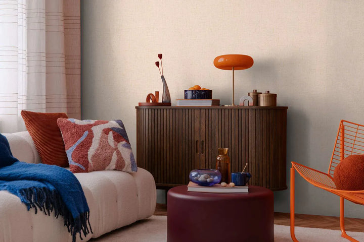 Elegantas neaustas tapetes ar smalku, spīdīgu tekstila faktūru – rozā krāsā | 3010212 AS Creation