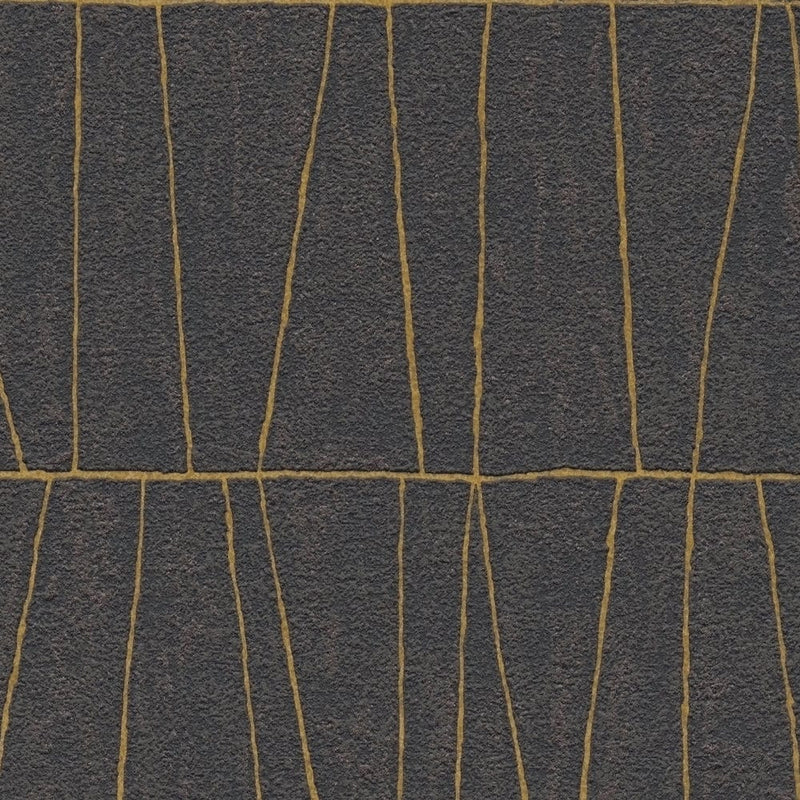 Elegantas tapetes ar zeltainām detaļām: melna, zelta, antracīta krāsā, 1403467 AS Creation