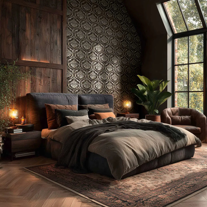 Elegantas tapetes baroka stilā tumši brūnā krāsā - 3007262 AS Creation