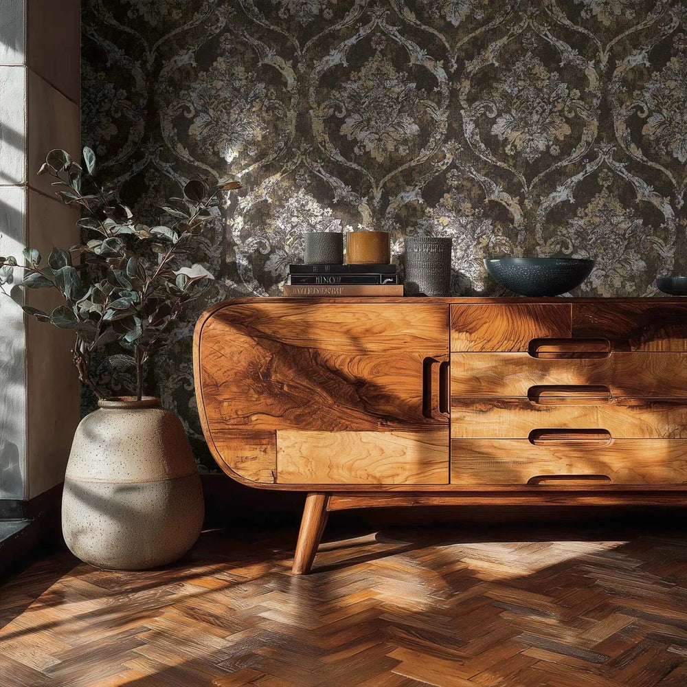 Elegantas tapetes baroka stilā tumši brūnā krāsā - 3007262 AS Creation