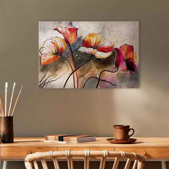 Canva with flowers - Magic Poppies, 162016