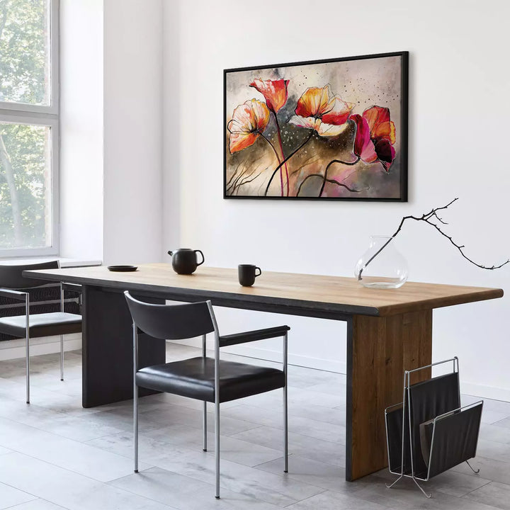 Painting in black wooden frame - Magic Poppies, 162016