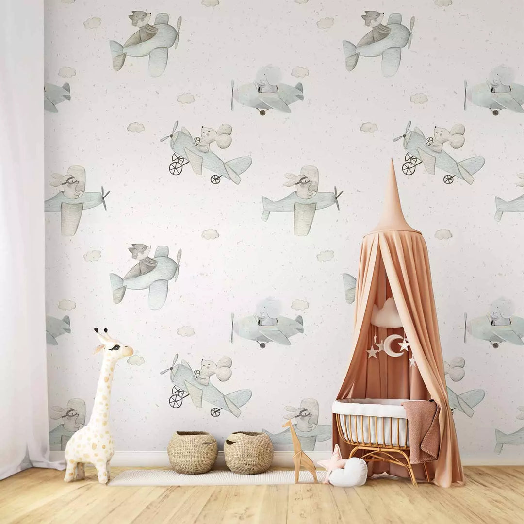 Fototapetai - Gyvūnai - pilotai turkio spalvos lėktuvuose, 149206