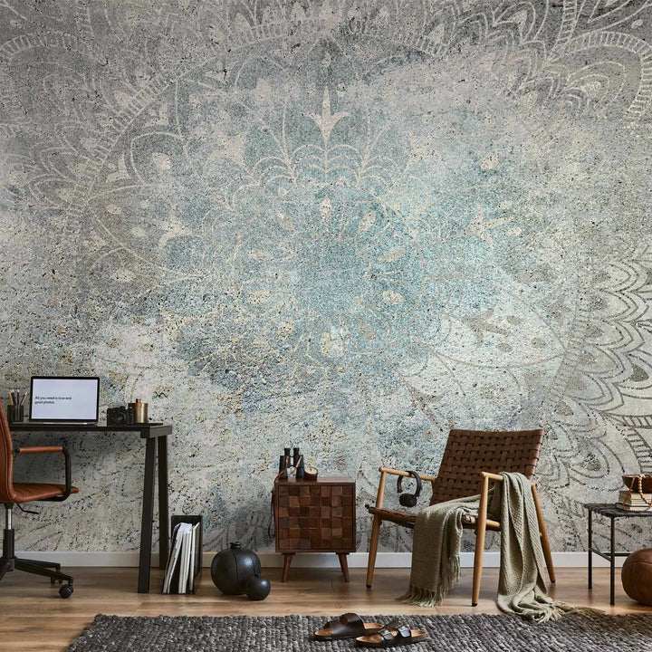 Wall Murals - Mandala - bright ornaments in patina colours on natural background, 148590