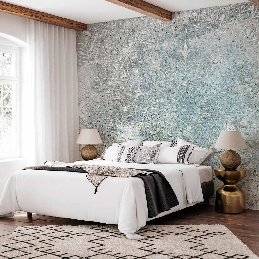 Wall Murals - Mandala - bright ornaments in patina colours on natural background, 148590