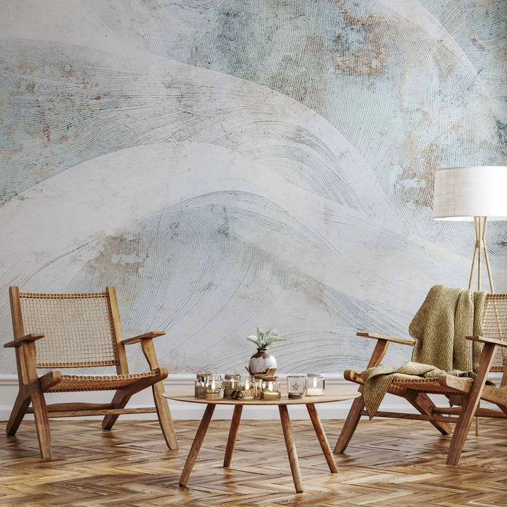 Wall Murals - abstract background with waves in grey, 148597