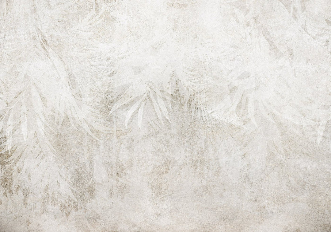 Wall Murals - beige abstract background with leaves, 148598
