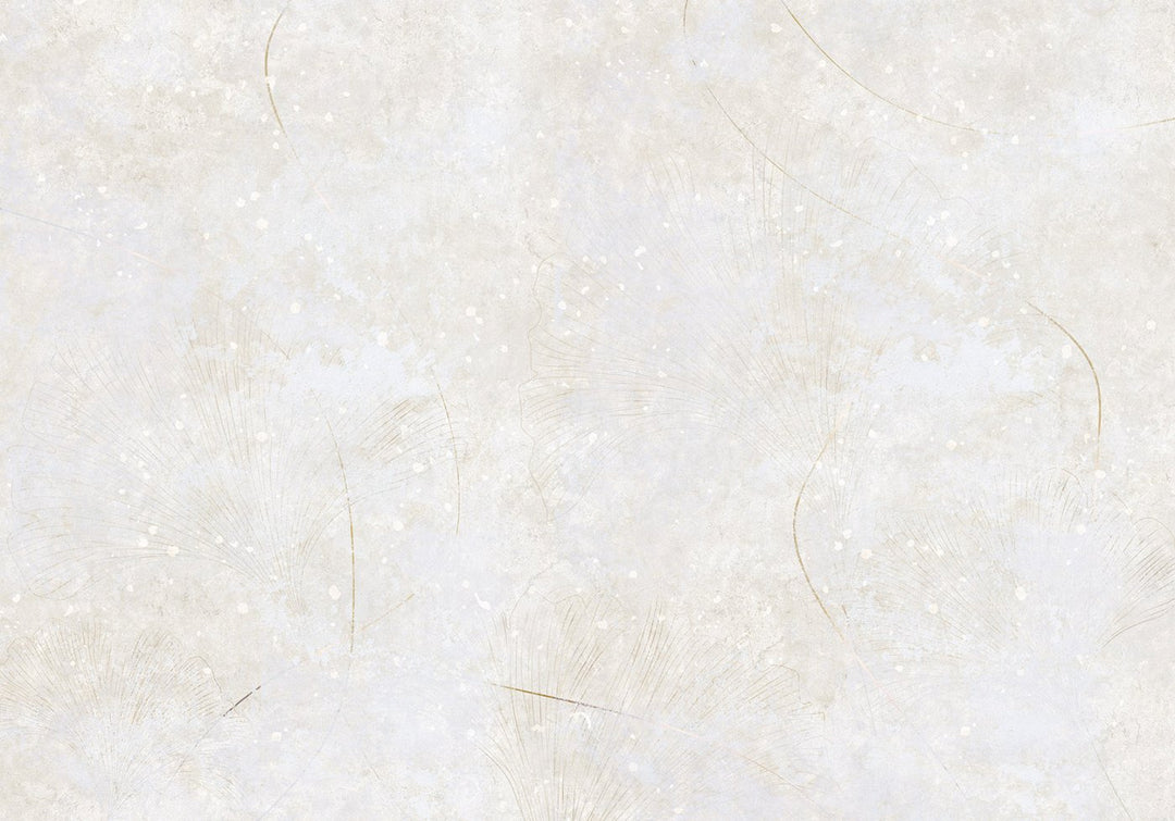 Wall Murals - Light cream background with leaf motif, 148802