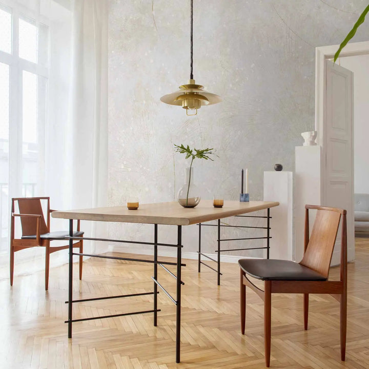 Wall Murals - Light cream background with leaf motif, 148802