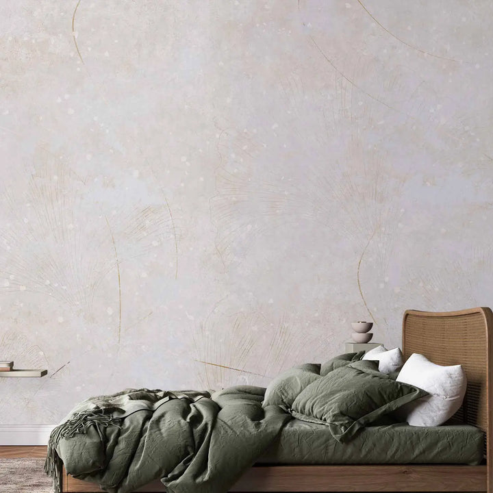 Wall Murals - Light cream background with leaf motif, 148802